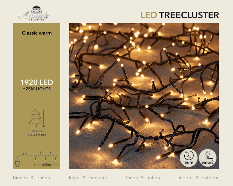 3-3,5M TREECLUSTER 1920LED CLASSIC WARM - 4MTR LEADCABLE