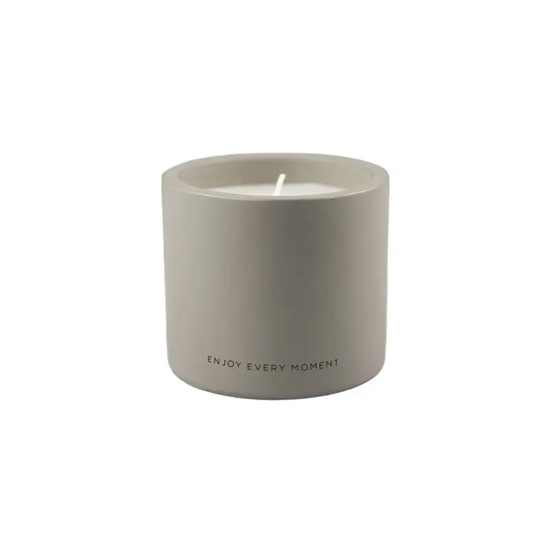 Candle Celia L grey - Enjoy every moment - afbeelding 1