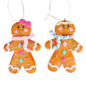 Orn.claydough gingerbread 12cm 2 stuks 