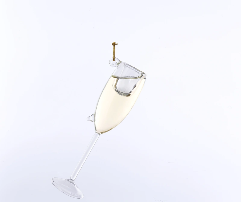 Orn.glas champagne l10cm