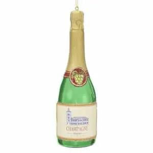 Orn.glas champagnefles l15cm