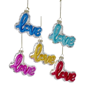 Orn.glas love word ballon 8cm