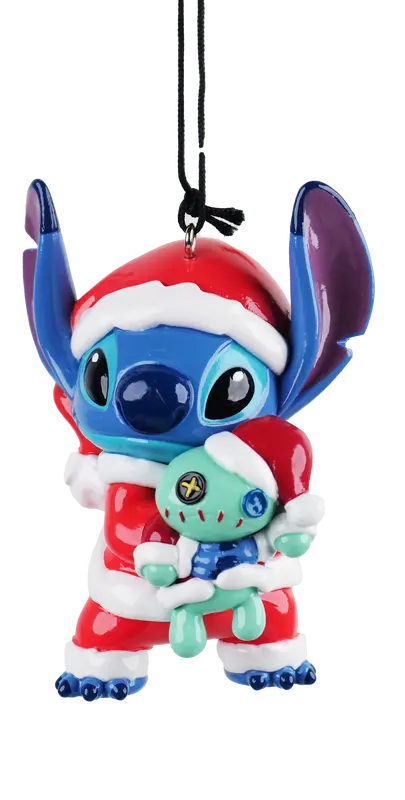 Orn.resin 3d stitch met scrump 9cm