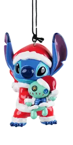 Orn.resin 3d stitch met scrump 9cm