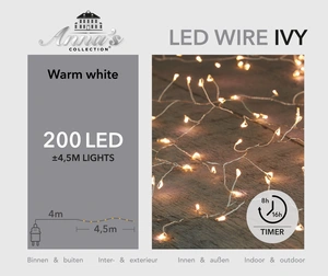 Zilverdraad IVY led warm wit 200 lamps - afbeelding 2